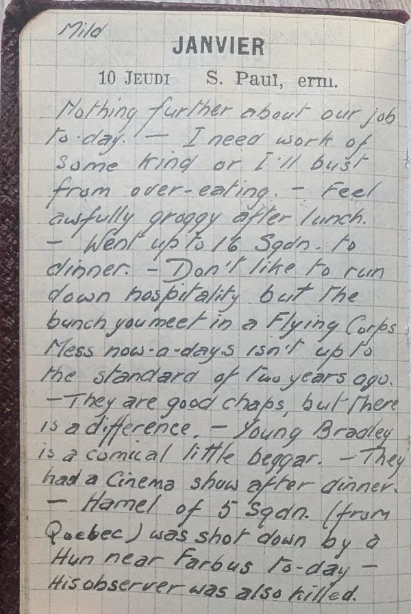 Diary scan, January 10, 1918 (Thursday)