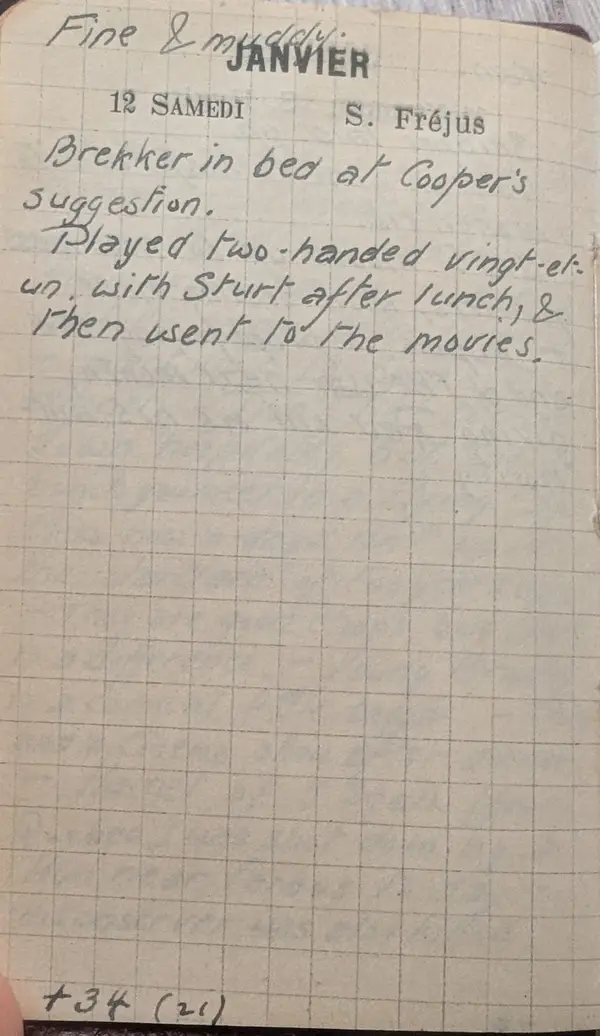 Diary scan, January 12, 1918 (Saturday)
