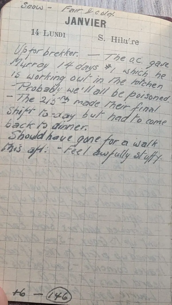 Diary scan, January 14, 1918 (Monday)