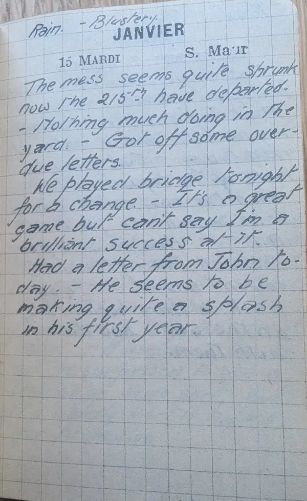 Diary scan, January 15, 1918 (Tuesday)