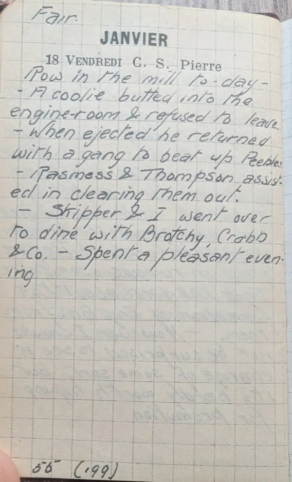 Diary scan, January 18, 1918 (Friday)