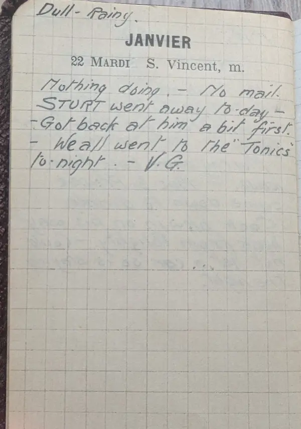 Diary scan, January 22, 1918 (Tuesday)