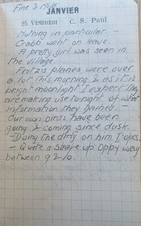 Diary scan, January 25, 1918 (Friday)