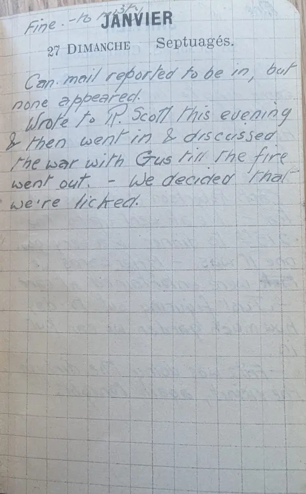 Diary scan, January 27, 1918 (Sunday)