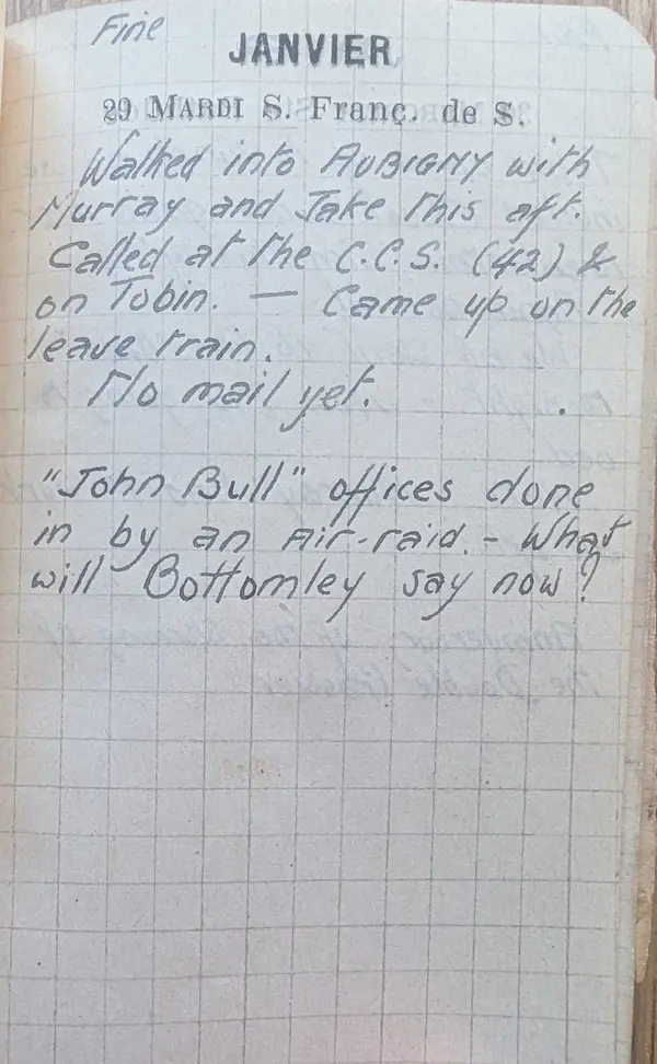 Diary scan, January 29, 1918 (Tuesday)