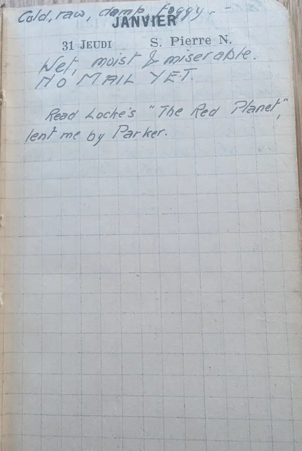 Diary scan, January 31, 1918 (Thursday)