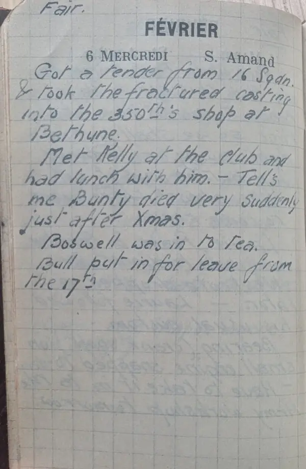 Diary scan, February 6, 1918 (Wednesday)