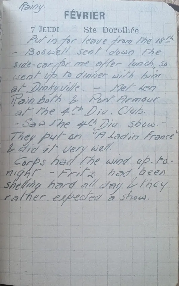 Diary scan, February 7, 1918 (Thursday)