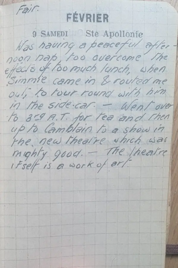 Diary scan, February 9, 1918 (Saturday)