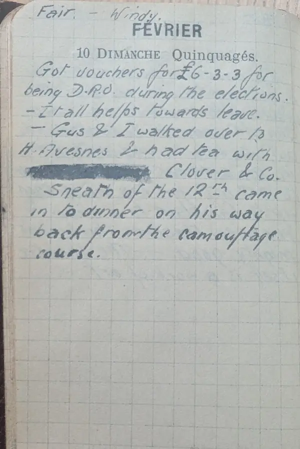 Diary scan, February 10, 1918 (Sunday)