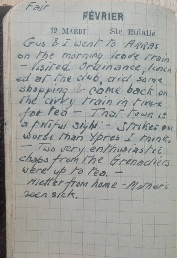 Diary scan, February 12, 1918 (Tuesday)