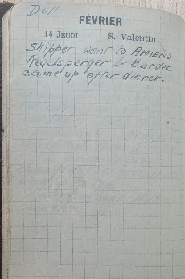 Diary scan, February 14, 1918 (Thursday)