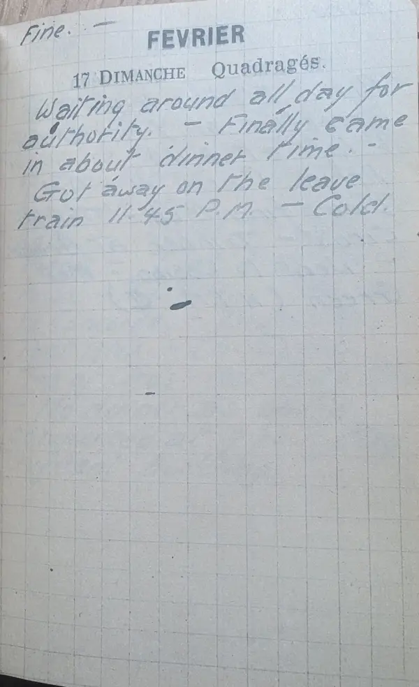 Diary scan, February 17, 1918 (Sunday)