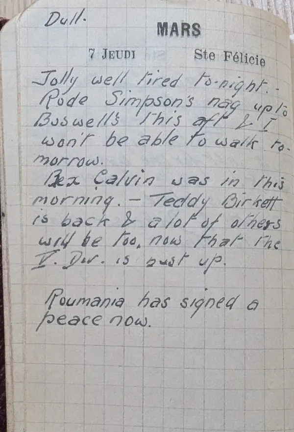 Diary scan, March 7, 1918 (Thursday)