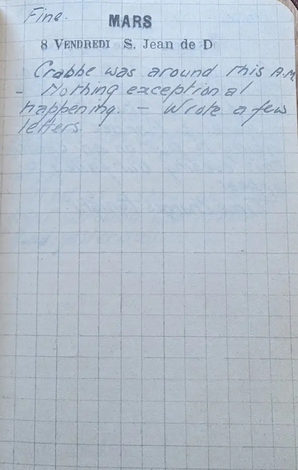 Diary scan, March 8, 1918 (Friday)