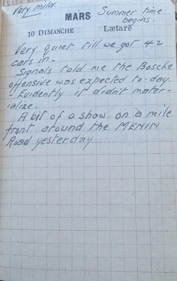 Diary scan, March 10, 1918 (Sunday)