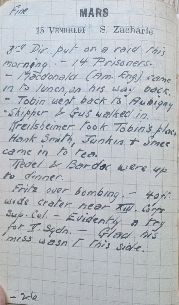 Diary scan, March 15, 1918 (Friday)