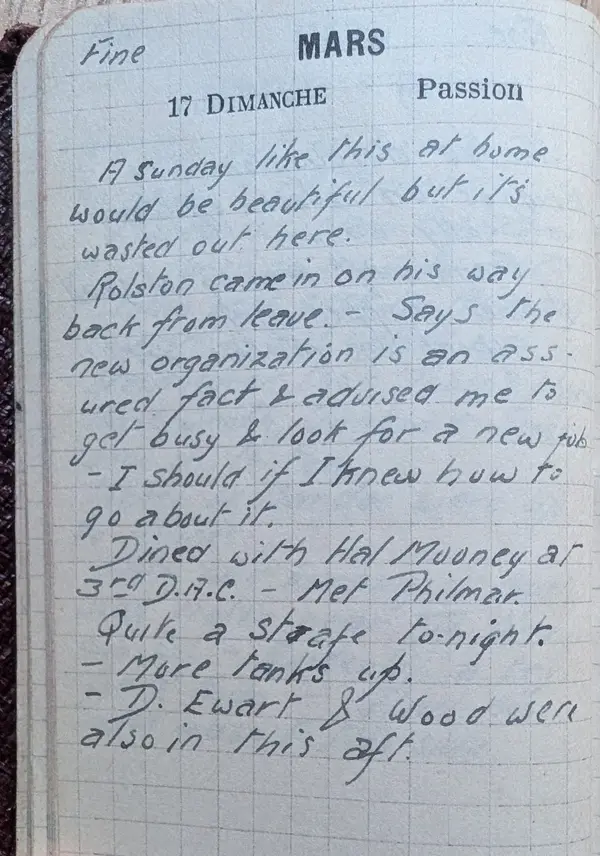 Diary scan, March 17, 1918 (Sunday)
