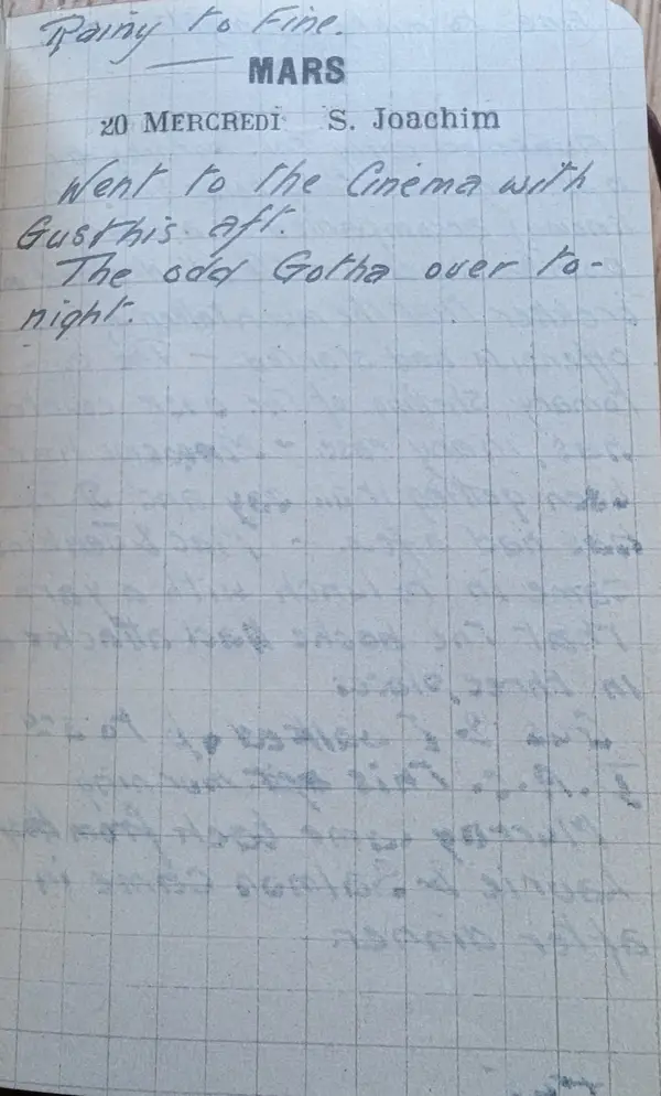 Diary scan, March 20, 1918 (Wednesday)