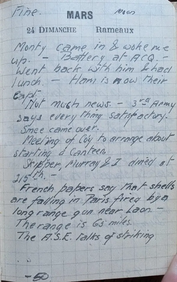 Diary scan, March 24, 1918 (Sunday)