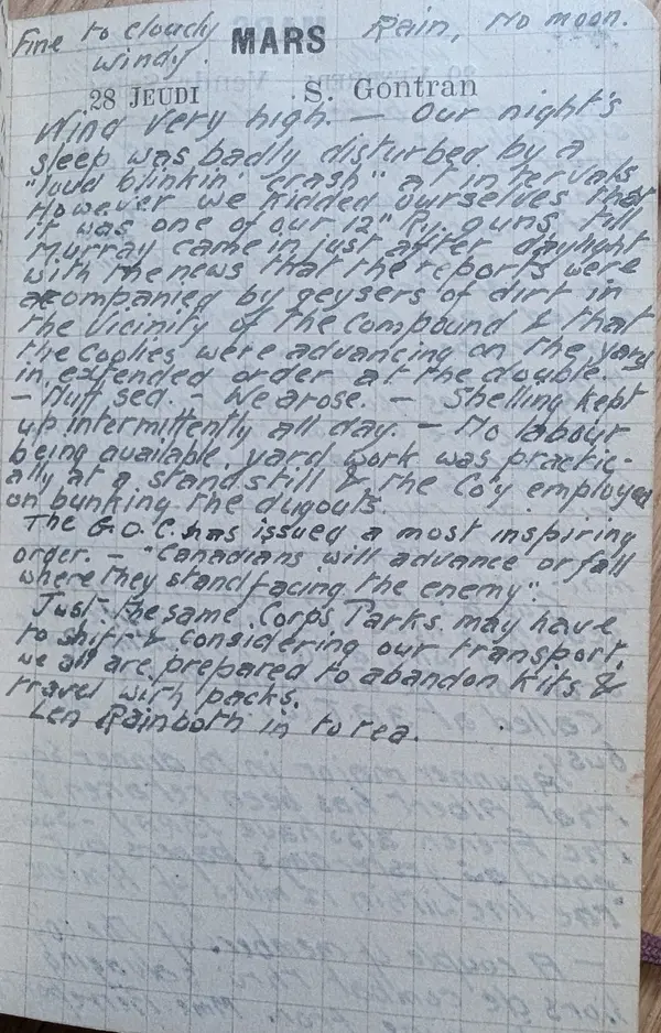Diary scan, March 28, 1918 (Thursday)