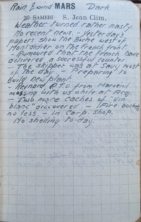 Diary scan, March 30, 1918 (Saturday)