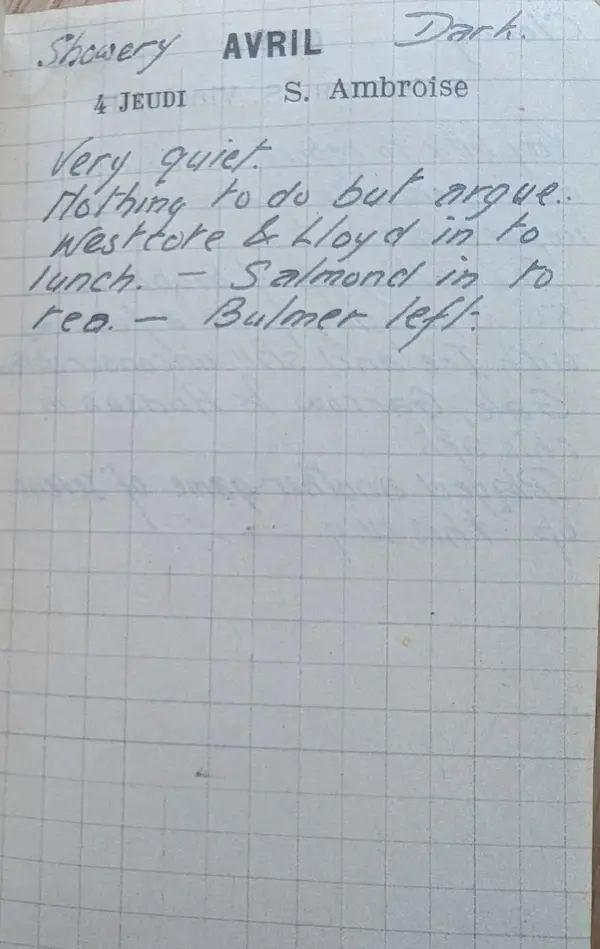 Diary scan, April 4, 1918 (Thursday)