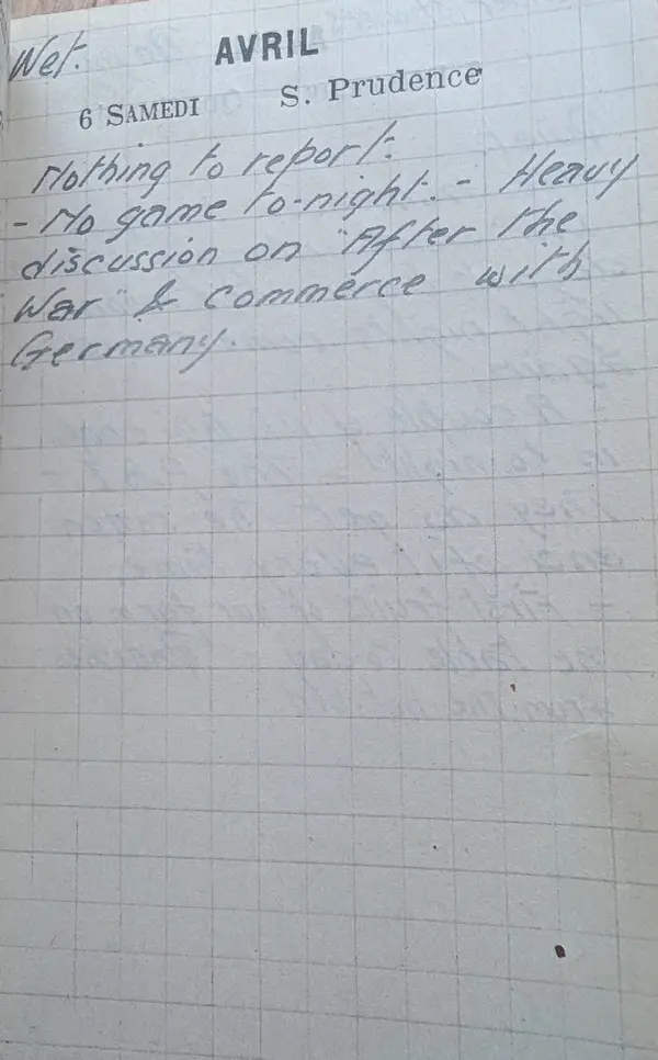 Diary scan, April 6, 1918 (Saturday)