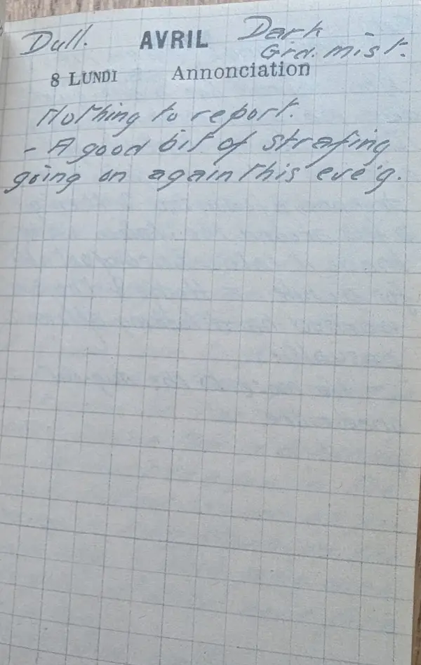 Diary scan, April 8, 1918 (Monday)