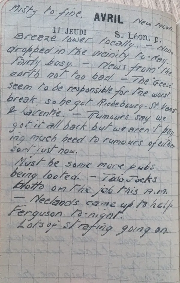 Diary scan, April 11, 1918 (Thursday)
