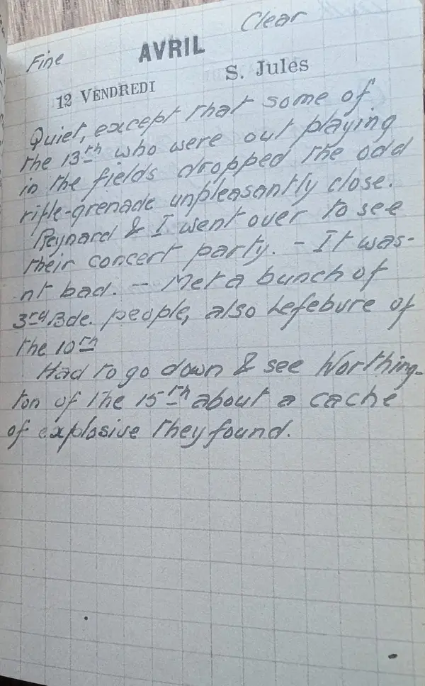 Diary scan, April 12, 1918 (Friday)