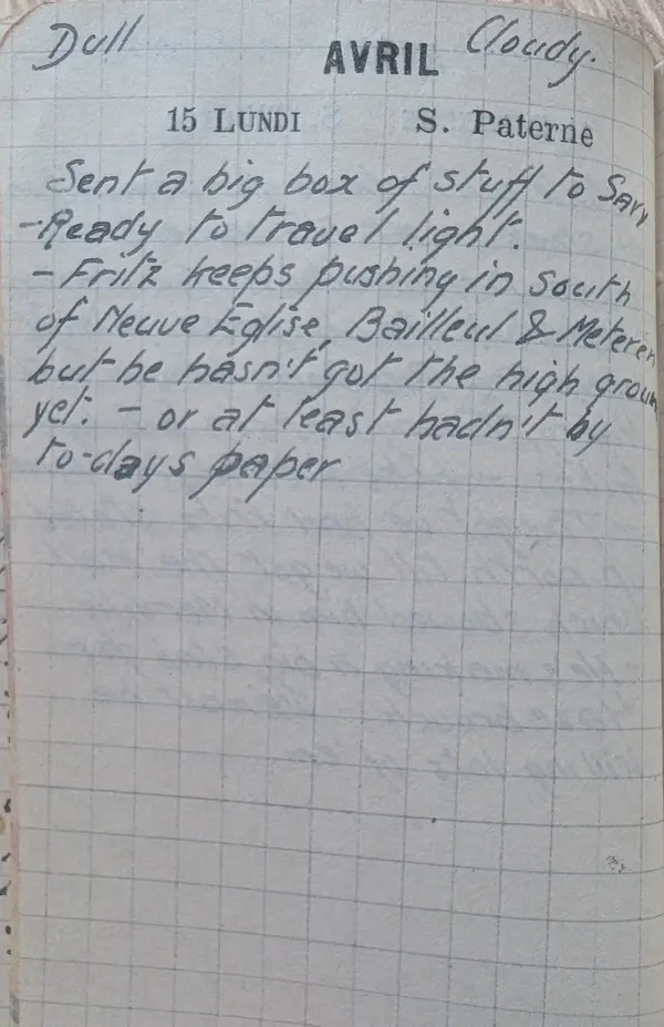 Diary scan, April 15, 1918 (Monday)