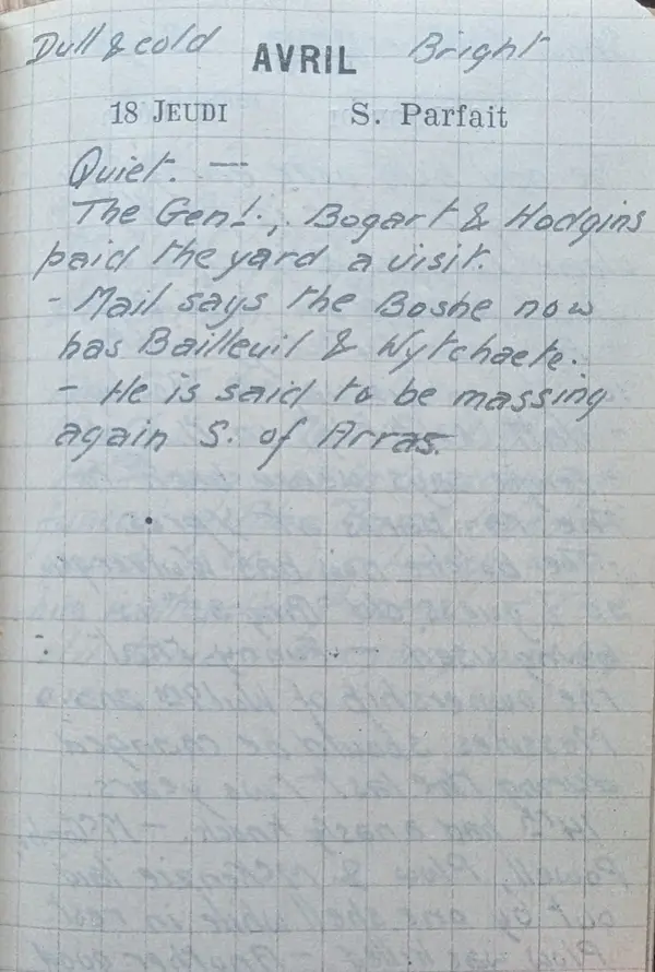 Diary scan, April 18, 1918 (Thursday)