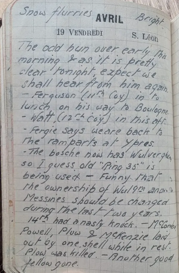 Diary scan, April 19, 1918 (Friday)
