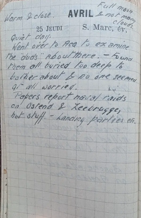 Diary scan, April 25, 1918 (Thursday)