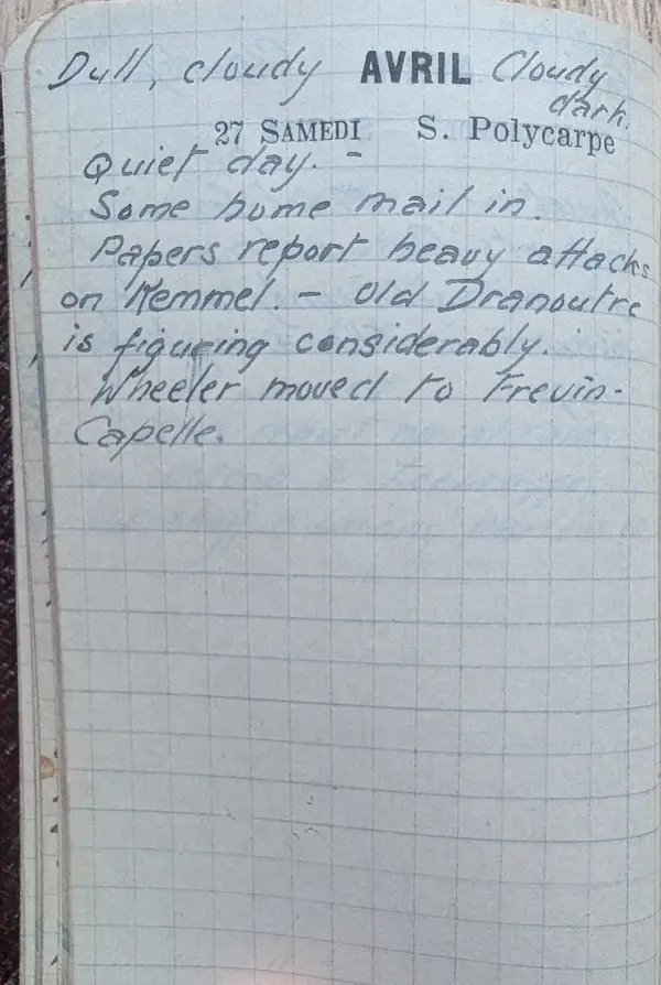 Diary scan, April 27, 1918 (Saturday)