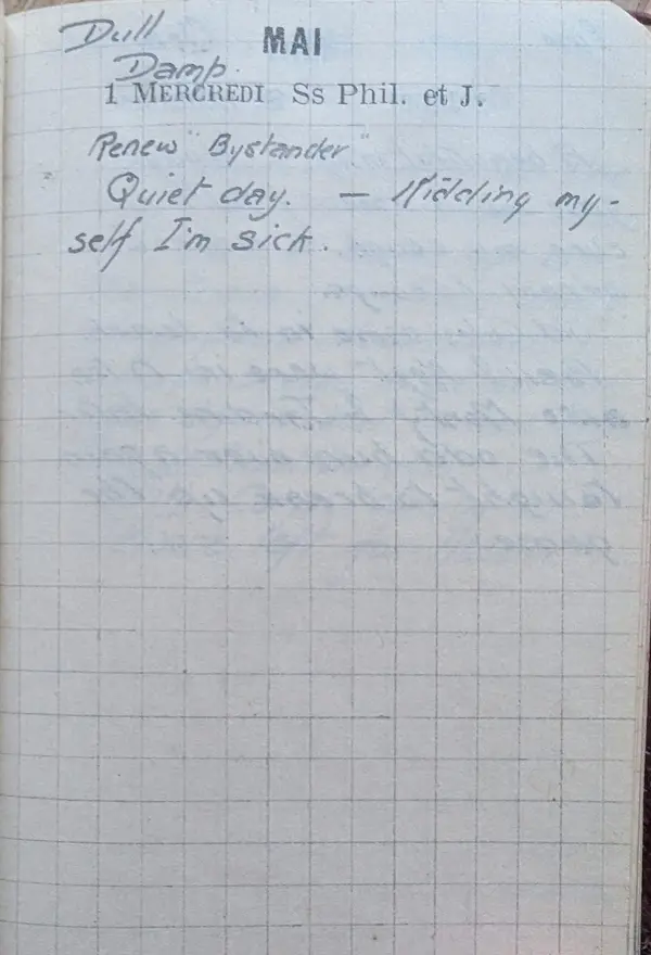 Diary scan, May 1, 1918 (Wednesday)