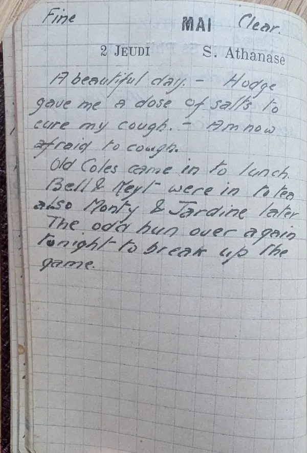 Diary scan, May 2, 1918 (Thursday)