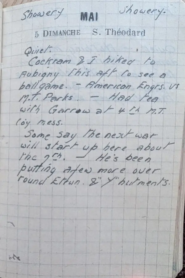 Diary scan, May 5, 1918 (Sunday)