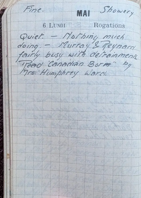 Diary scan, May 6, 1918 (Monday)