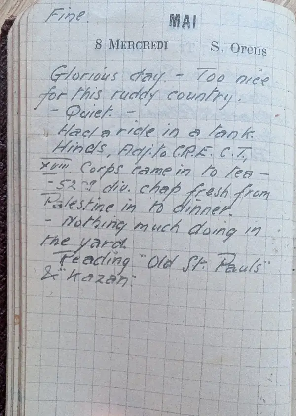 Diary scan, May 8, 1918 (Wednesday)