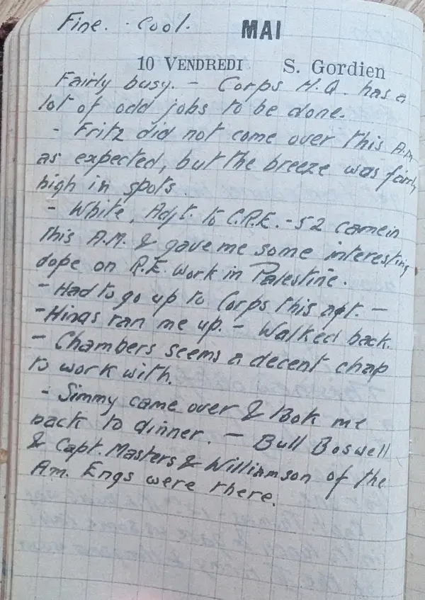 Diary scan, May 10, 1918 (Friday)