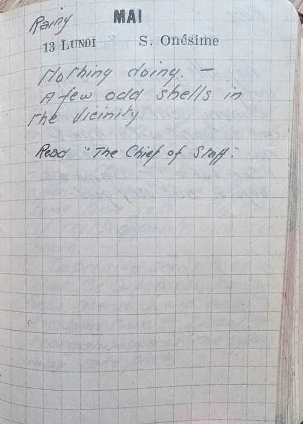 Diary scan, May 13, 1918 (Monday)