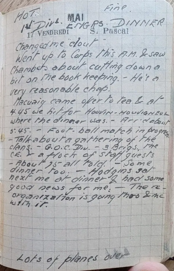 Diary scan, May 17, 1918 (Friday)