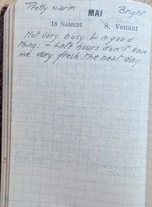 Diary scan, May 18, 1918 (Saturday)