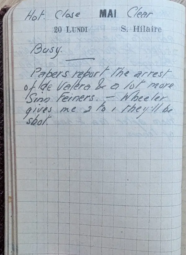 Diary scan, May 20, 1918 (Monday)