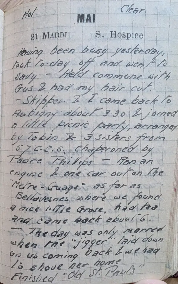 Diary scan, May 21, 1918 (Tuesday)