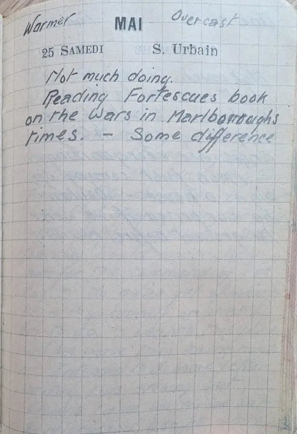 Diary scan, May 25, 1918 (Saturday)