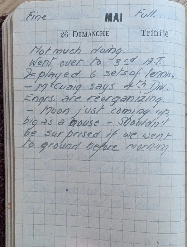 Diary scan, May 26, 1918 (Sunday)