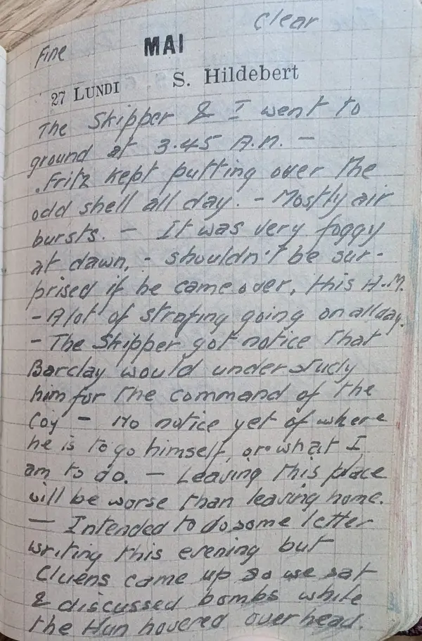 Diary scan, May 27, 1918 (Monday)
